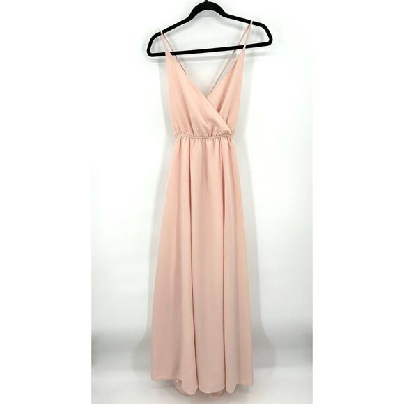 LULUS Everything's All Bright Blush Pink Backless Maxi Dress Size Medium - Picture 4 of 12